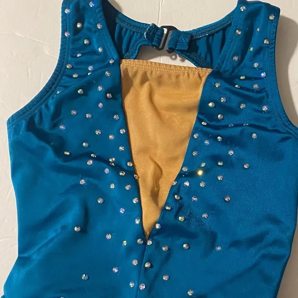 The Lineup contemporary lyrical solo dance costume ALYSHA BIKETARD teal 10